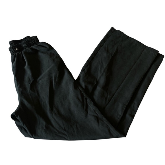 Pretty Little Thing Black Lightweight Pants US 2 Neutral Elastic Waist Trousers - Picture 2 of 10